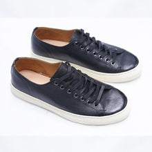 cowhide retro handmade low-top casual sneakers