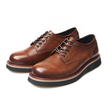 retro platform shoes color polish casual derby shoes