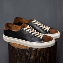 cowhide retro handmade low-top casual sneakers