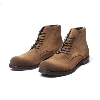 8 holes suede high top zipper desert boots vintage leather men's boots