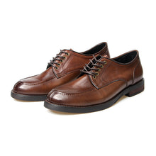 Polished Retro Derbys Round Toe Leather dress Shoe For Men