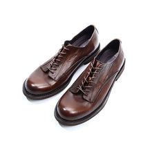 Men's Ami Khaji Derby shoes round toe retro polished  leather shoes