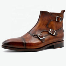 Men's Zipper Customized Boot Handmade Classic Leather dress shoes