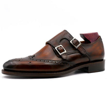 Brogues Full Grain Calf  Monk Straps Custom Round Toe Brogues Leather Dress Shoe