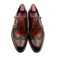 Brogues Full Grain Calf  Monk Straps Custom Round Toe Brogues Leather Dress Shoe