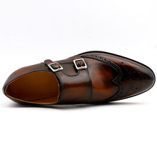 Brogues Full Grain Calf  Monk Straps Custom Round Toe Brogues Leather Dress Shoe